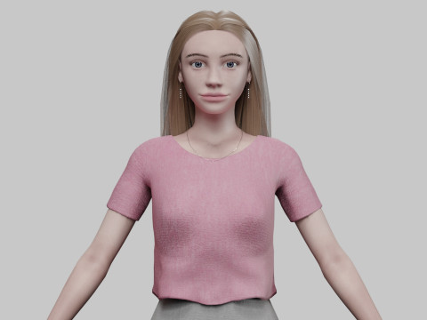 Sweet basic woman V27757 3D Модель