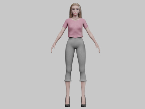 Sweet basic woman V27757 3D-Modell