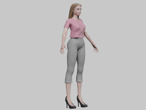 Sweet basic woman V27757 3D-Modell