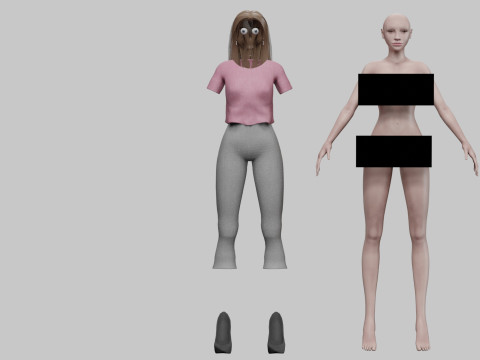 Sweet basic woman V27757 3D-Modell