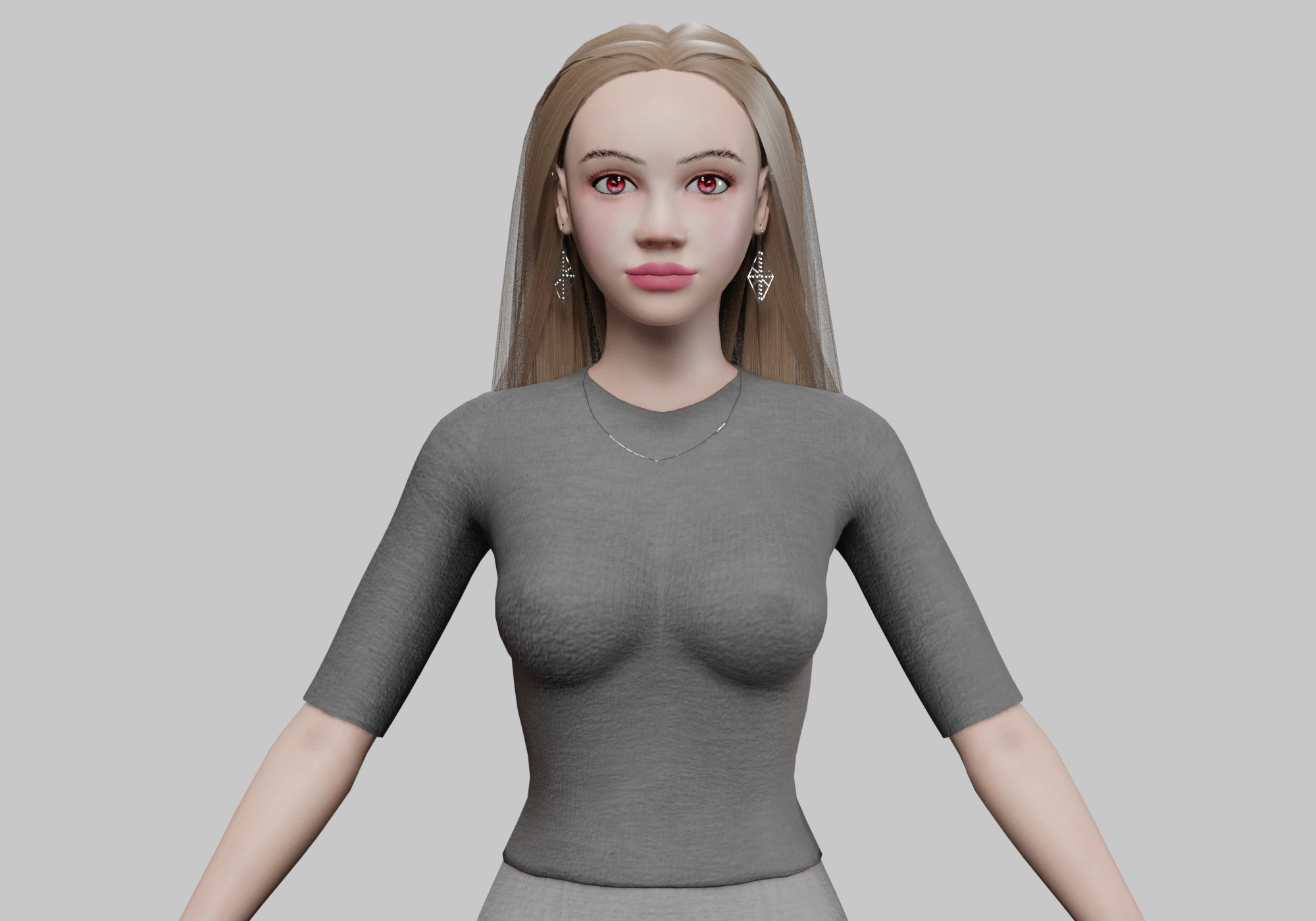 Sweet cute woman V29285 3D Model .c4d .max .obj .3ds .fbx .stl .blend 