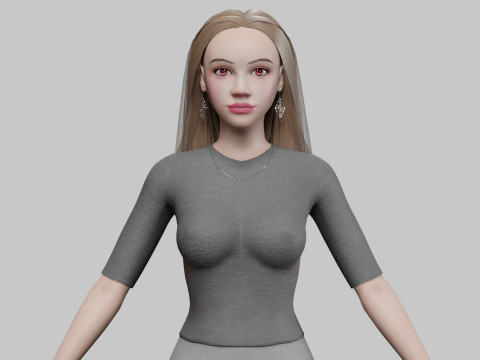 Sweet cute woman V29285 3D Model