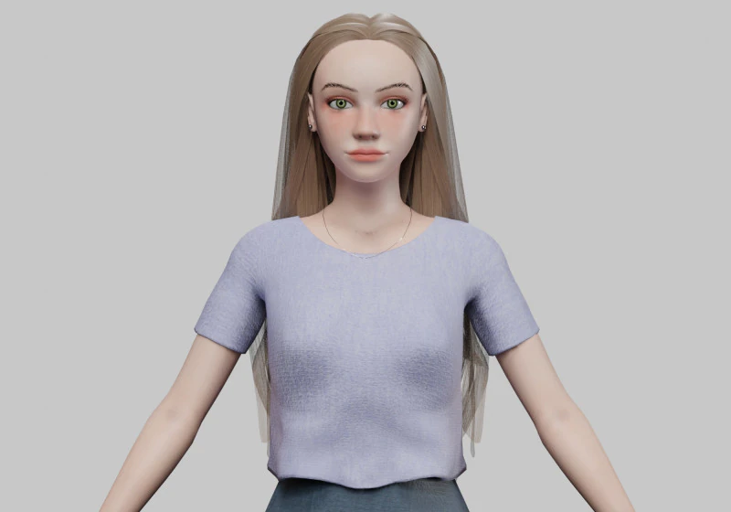 Słodka ładna kobieta V30393 Model 3D .c4d .max .obj .3ds .fbx .stl .blend 