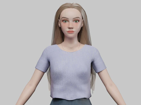 사랑스러운 예쁜 여자 V30393 3D 모델