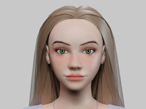 Słodka ładna kobieta V30393 Model 3D