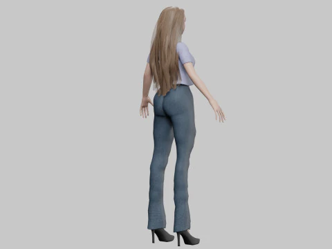 Słodka ładna kobieta V30393 Model 3D