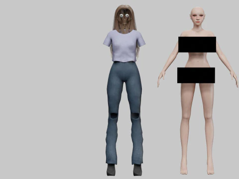 Słodka ładna kobieta V30393 Model 3D