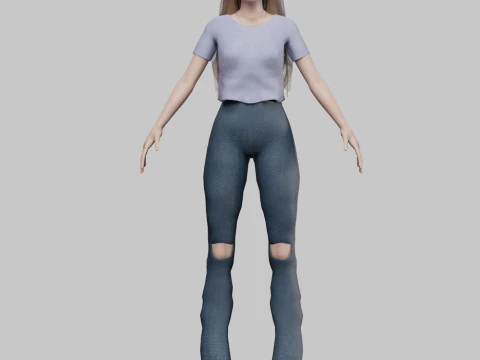 Słodka ładna kobieta V30393 Model 3D