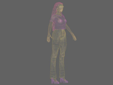 Słodka ładna kobieta V30393 Model 3D