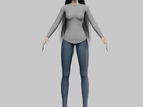 Sweet standard woman V32851 3D Модель