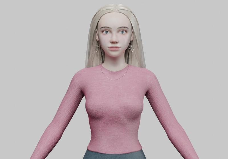 Sweet stylized woman V31083 Modello 3D .c4d .max .obj .3ds .fbx .stl .blend 