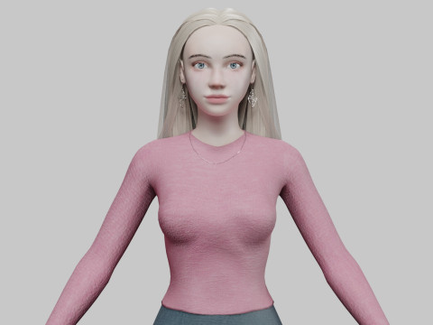 Sweet stylized woman V31083 3D Model
