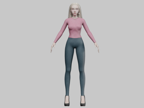 Sweet stylized woman V31083 Modello 3D