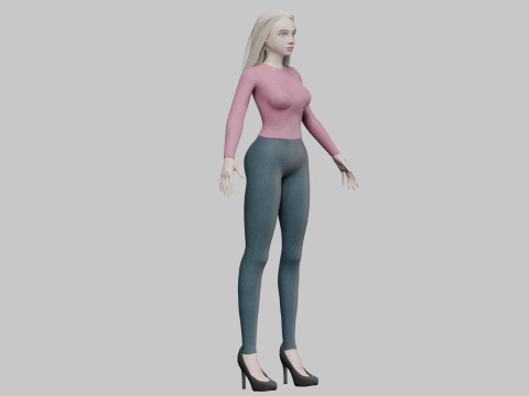Sweet stylized woman V31083 Modello 3D