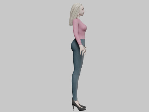 Sweet stylized woman V31083 Modello 3D