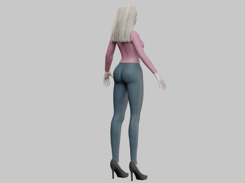 Sweet stylized woman V31083 Modello 3D