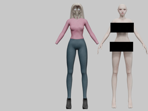 Sweet stylized woman V31083 Modello 3D