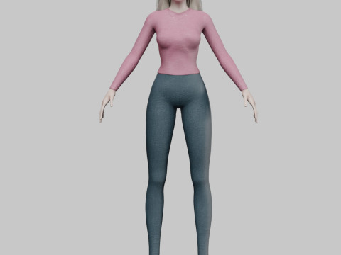 Sweet stylized woman V31083 Modello 3D