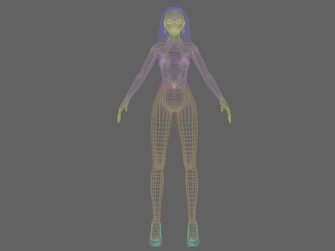 Sweet stylized woman V31083 Modello 3D