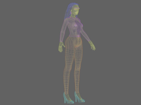 Sweet stylized woman V31083 Modello 3D