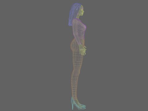 Sweet stylized woman V31083 Modello 3D