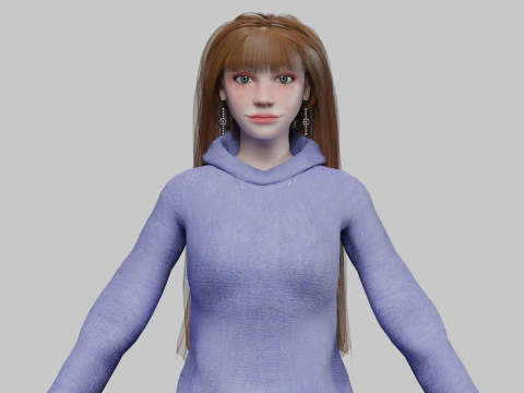 किशोर सुंदर महिला V33424 3D मॉडल