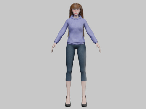 Teen cute woman V33424 3D Model