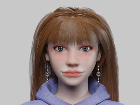 Teen cute woman V33424 3D Model