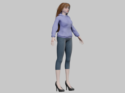 Teen cute woman V33424 3D Model