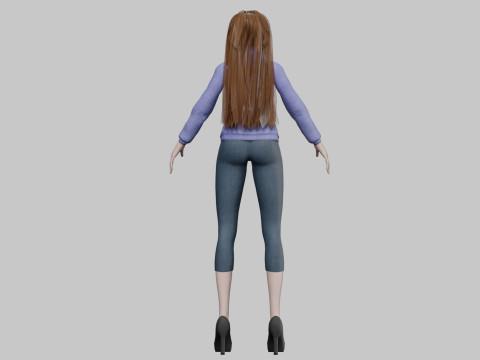 Teen cute woman V33424 3D Model