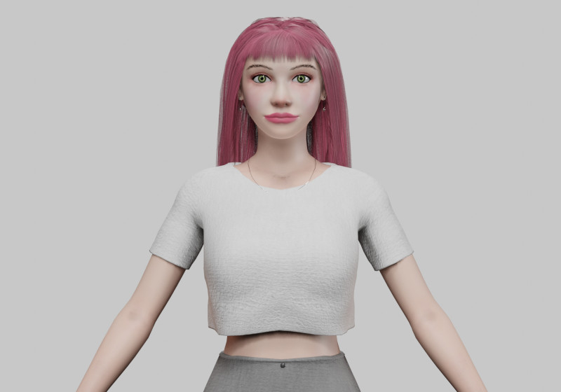 Teen young woman V29864 3D Модель .c4d .max .obj .3ds .fbx .stl .blend 