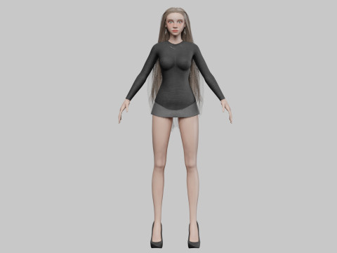 Young cute woman V33131 Model 3D