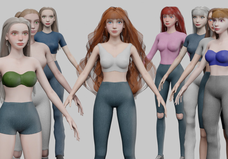 10 Women Collection 3D 模型 .c4d .max .obj .3ds .fbx .stl .blend 
