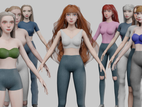 10 Women Collection 3D Model