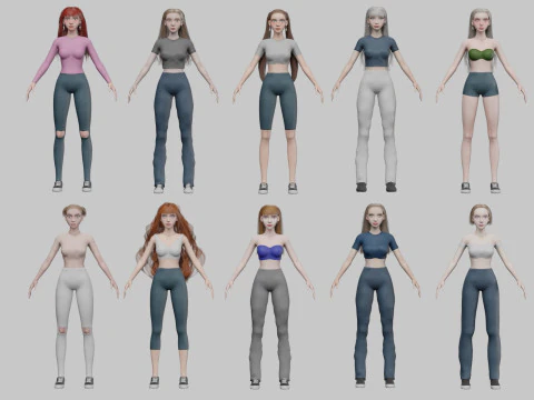 10 Women Collection 3D Model