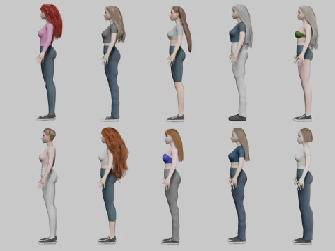 10 Women Collection 3D Model