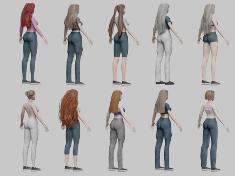 10 Women Collection 3D Model