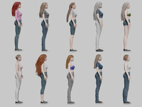 10 Women Collection 3D Model