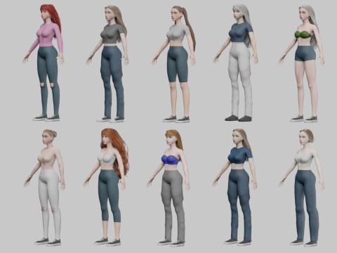 10 Women Collection 3D 模型