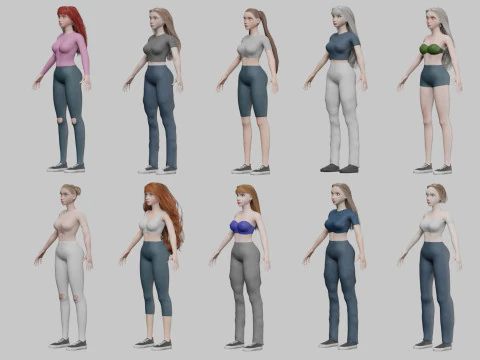 10 Women Collection 3D Model