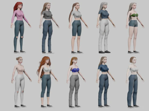 10 Women Collection 3D Model