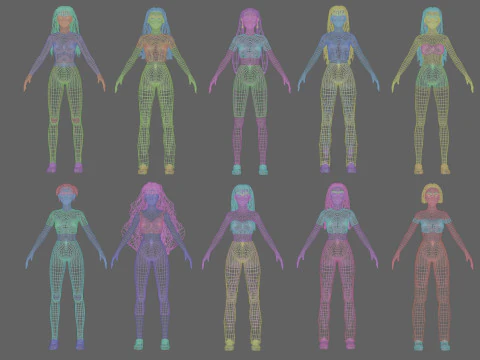 10 Women Collection 3D Model