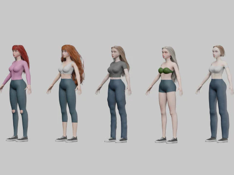 5 Women Collection 3D Model