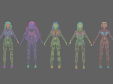 5 Women Collection 3D Модель