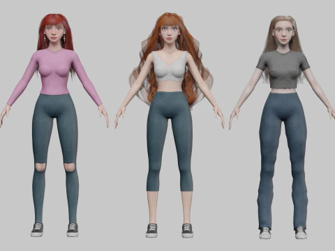 5 Women Collection 3D Model