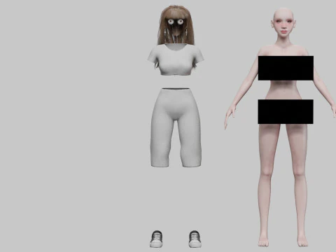 Basic sweet woman 3D Model