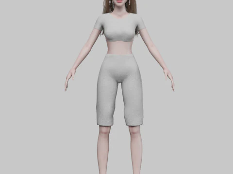 Basic sweet woman 3D Model