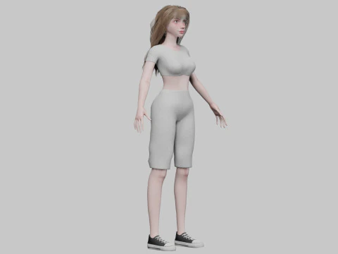 Basic sweet woman 3D Model