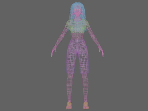 Basic sweet woman 3D Model