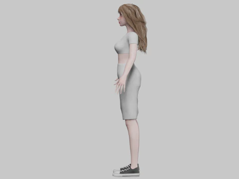 Basic sweet woman 3D Model